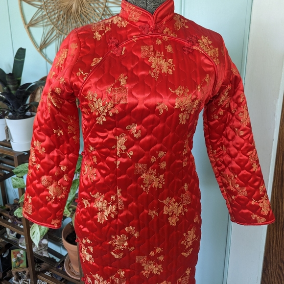 Vintage Quilted Cheongsam Dress - Picture 3 of 12
